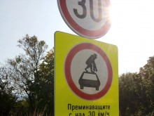 Иновативен пътен знак в Пловдив приканя хората да се съобразяват със скоростта