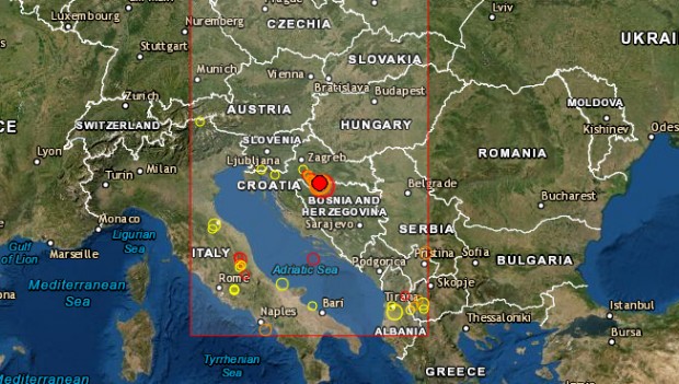 Земетресение с магнитуд от 6 4 е регистрирано в Хърватия предаде