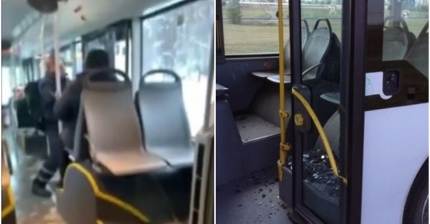 Агресия и материални щети в автобус на столичния градски транспорт –шофьор отказва да отвори