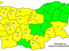 Жълт код за валежи и силен вятър утре