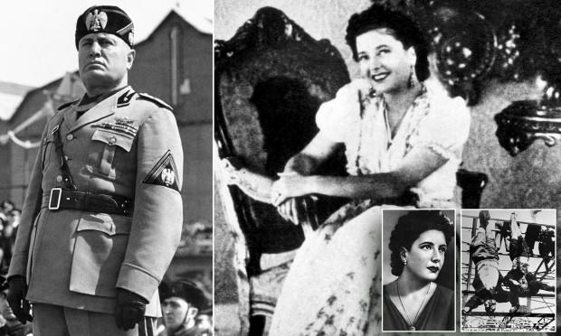Бенито Мусолини и любовницата му Клара Петачи Долу вдясно