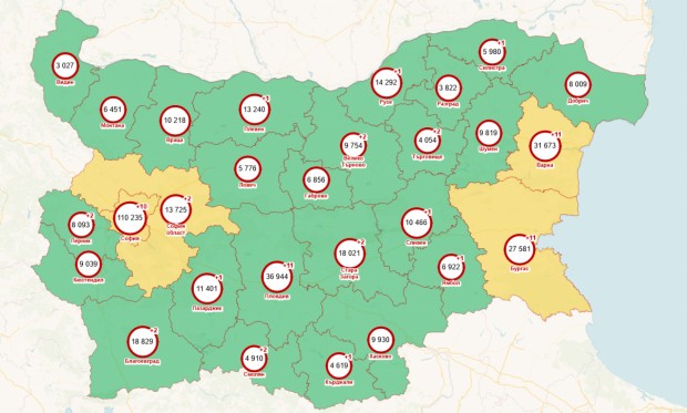 Бургаска област официално е в жълтата зона по заболеваемост от