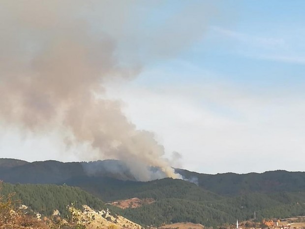 БНТ
Големият горски пожар който гори в Рила се вижда от