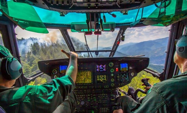 Вертолет Кугар от 24 а авиационна база Крумово излетя в 12 30 ч