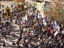 Задържаха мъж от протеста в София за хулигански действия