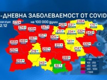 10 области са в жълтата зона по заболеваемост у нас, две поставиха отрицателен рекорд