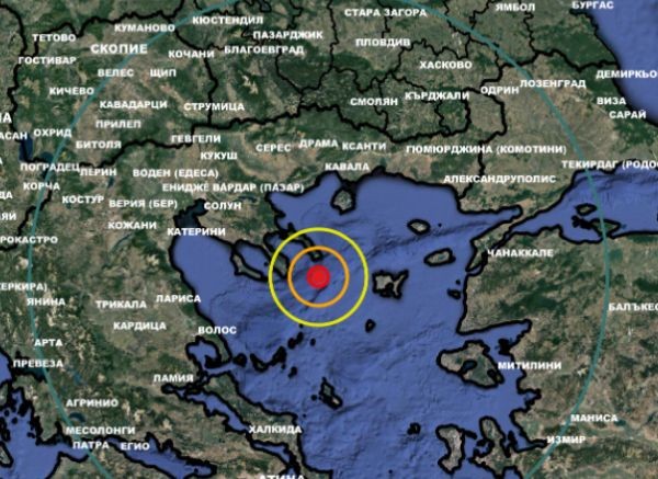 Земетресението което е с епицентър в Гърция  Земетресението с магнитуд