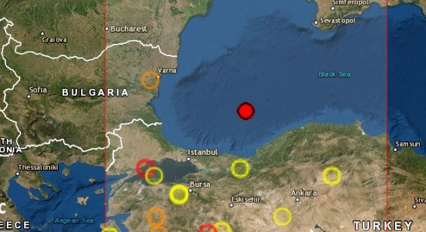 Земетресение бе регистрирано преди минути от Европейския сеизмологичен център в