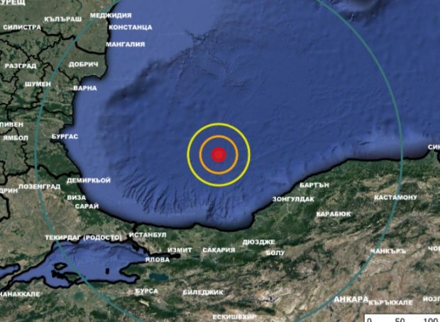 Земетресение с магнитуд 5 0 е регистрирано в района на