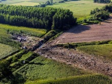 Вижте мястото на катастрофата на украинския самолет в Гърция