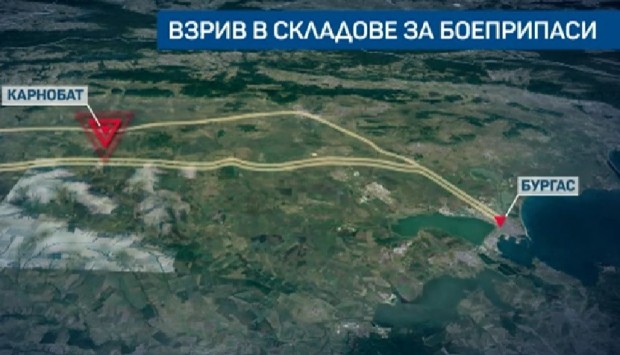 Взрив в складове за боеприпаси край Карнобат