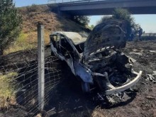 Първи кадри от катастрофата на "Тракия", в която загинаха жена и дете