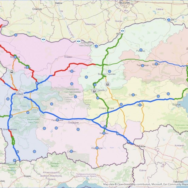 Интерактивна карта представя развитието на транспортната инфраструктура до 2040 г.