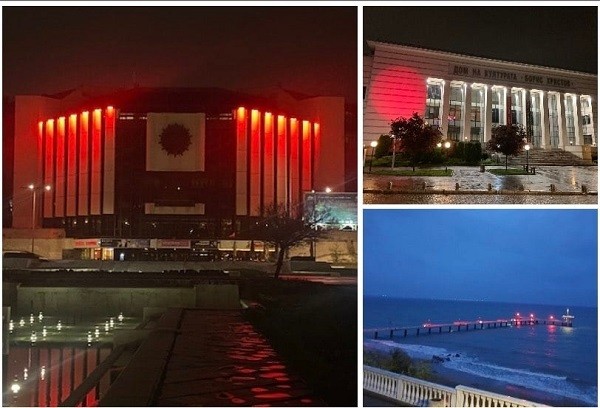 В Деня на хемофилията три емблематични сгради в Бургас, Пловдив и София светеха в червено