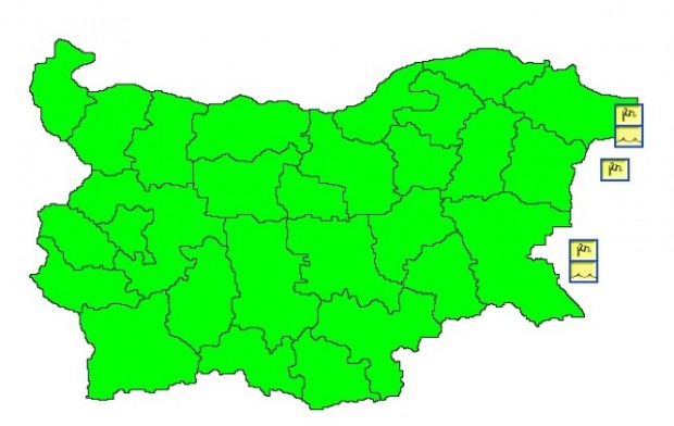 НИМХ: Жълт код за силен вятър над морето е в сила за цялото крайбрежие