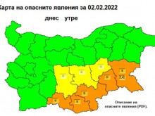 НИМХ: Оранжев код за интензивни валежи от сняг има за 4 области, а за Бургас - от дъжд и сняг