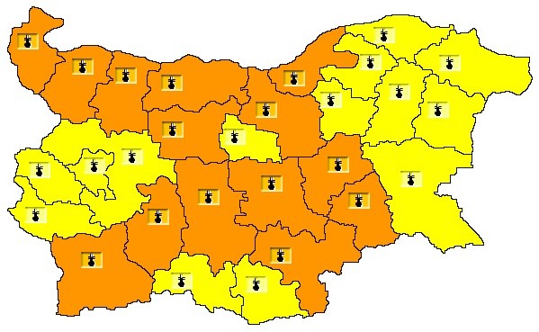 НИМХ обяви жълт и оранжев код за опасно време