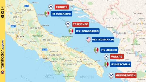 La Repubblica: Руският флот засилва присъствието си в Адриатика, блокирал е влизането на самолетоносача Хари Труман