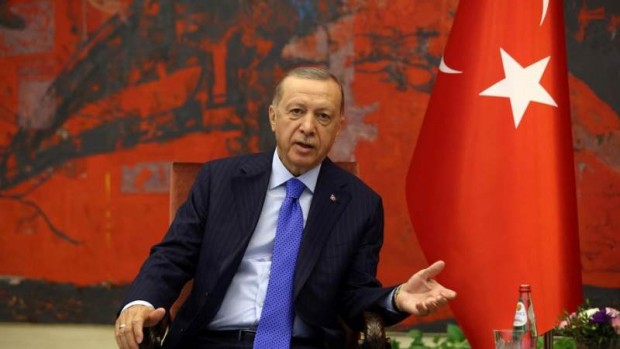 Турският президент Реджеп Тайип Ердоган на съвместна пресконференция с президента
