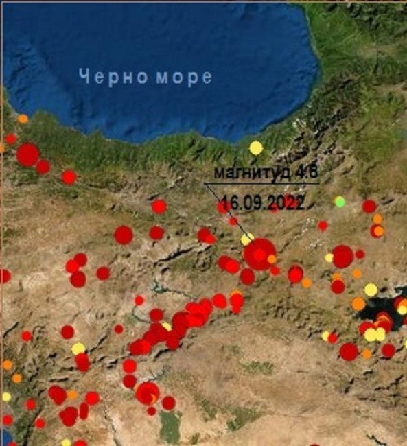 В Източна Турция е регистрирано умерено земетресение