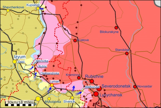 Киев съобщи, че ВСУ са форсирали река Оскол и заплашват руските сили в Донбас