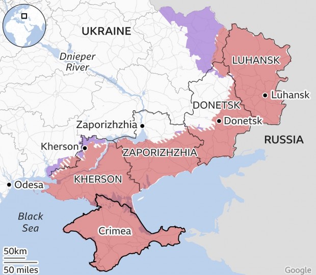 Четири области в Украйна от днес гласуват на референдуми за присъединяване към Русия