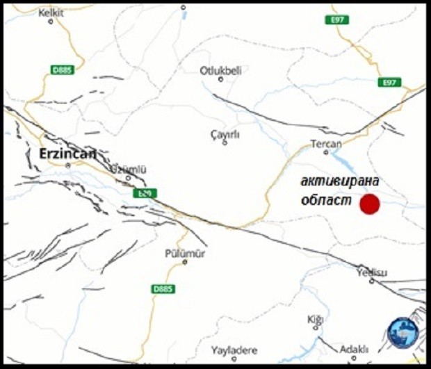Земетръсно активиране в Източен Анадол