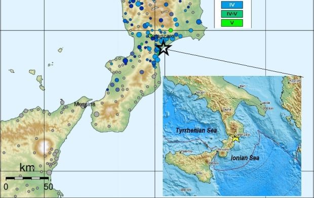 Усетено е земетресение с магнитуд 4.3 в Южна Италия