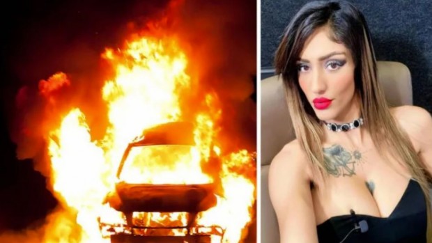 Запалиха колата на момиче от трета страница на  Телеграф Моделката Биляна