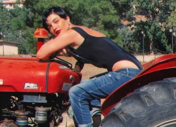 She got on a tractor and again the web went crazy for her