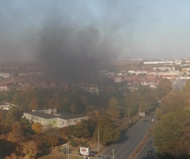Пожар в северната част на Пловдив