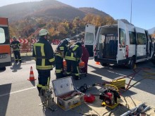 Съвместно областно учение за действие на единната спасителна система при пътнотранспортно произшествие се проведе в Смолян