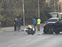 Много тежка катастрофа в София между моторист и джип!