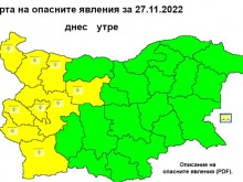 Обявиха жълт код за сняг и поледици в девет области у нас