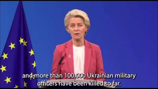 Урсула фон дер Лайен изтри съобщението си за 100 хиляди загинали украинци
