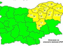 Жълт код за силен вятър и снеговалеж е обявен за 9 области на страната