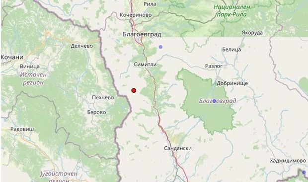 Земетресение е регистрирано в района на Симитли близо до македонската