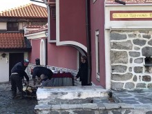 Нова атракция в Стария Пловдив: Пърлят прасе на улицата
