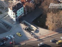Дрон засне голяма опашка в центъра на Пловдив