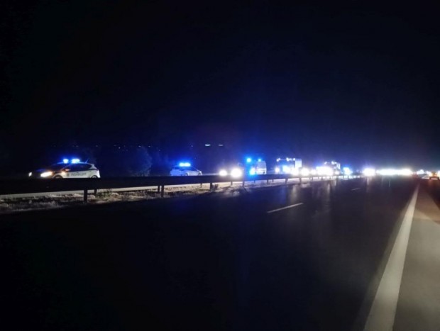 Tragedy was in the balance last night on the Trakia highway