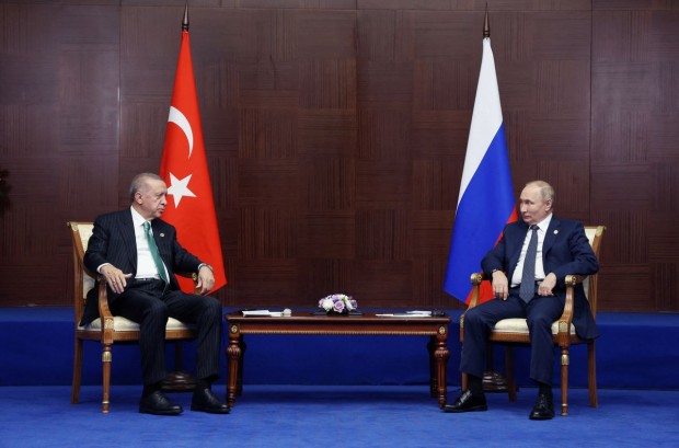 Държавният глава на Руската федерация Владимир Путин и неговият турски