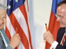 Елцин предупреждава Буш през 1992 година за евентуален референдум в Крим