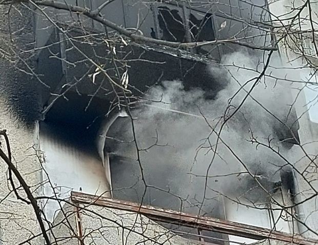 Пожарът който пламна днес в блок 107 в квартал Младост