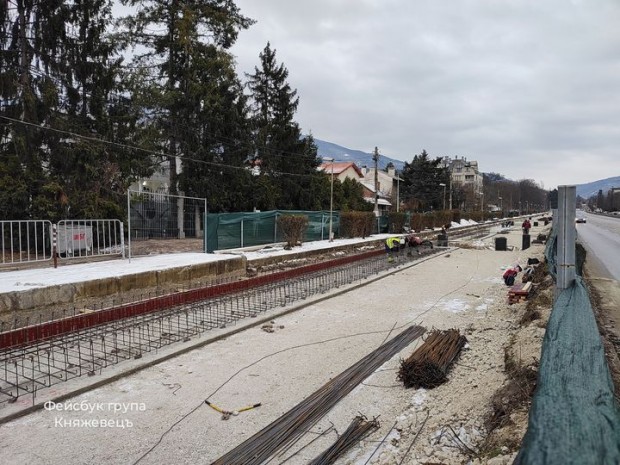 Напредва ремонтът на трамвайното трасе в кв. "Княжево" в София