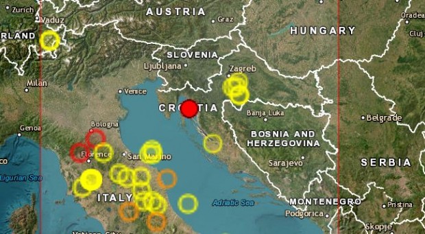 Силно земетресение разлюля Хърватска. То е регистрирано в 11,47 часа