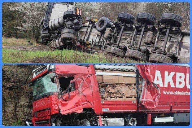 Тежка катастрофа на пътя Русе - Бяла, два ТИР-а затвориха пътя 