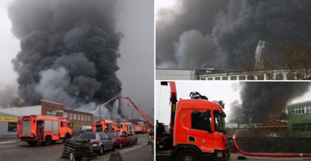 Пожар в два склада в северния германски пристанищен град Хамбург, предаде