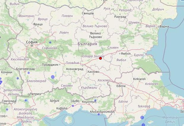 Земетресение е регистрирано тази нощ в района на Стара Загора,