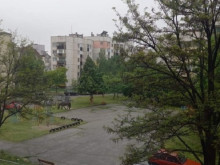 Гледка от Благоевград: Коне се разхождат на детска площадка
