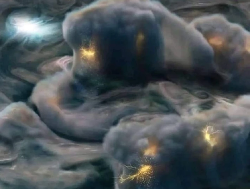 Ето как изглежда гръмотевична буря на Юпитер